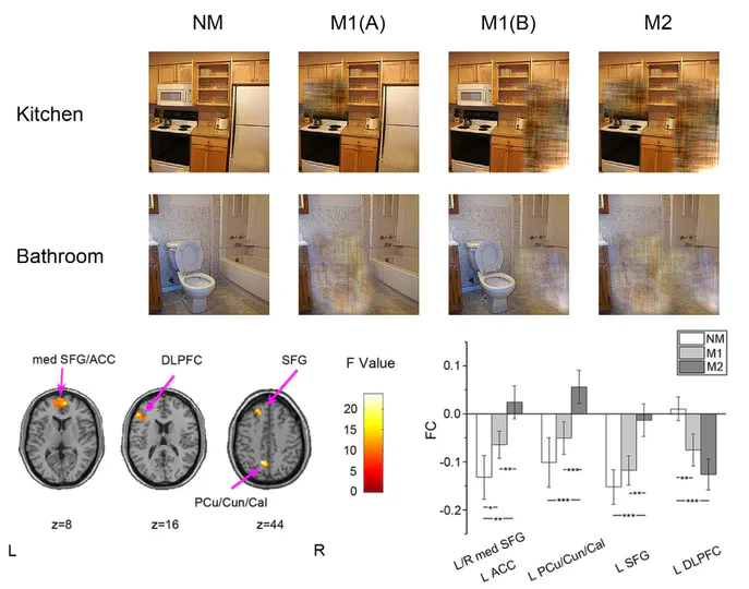 Brain Neural Mechanisms when Objects are Masked in Scenes